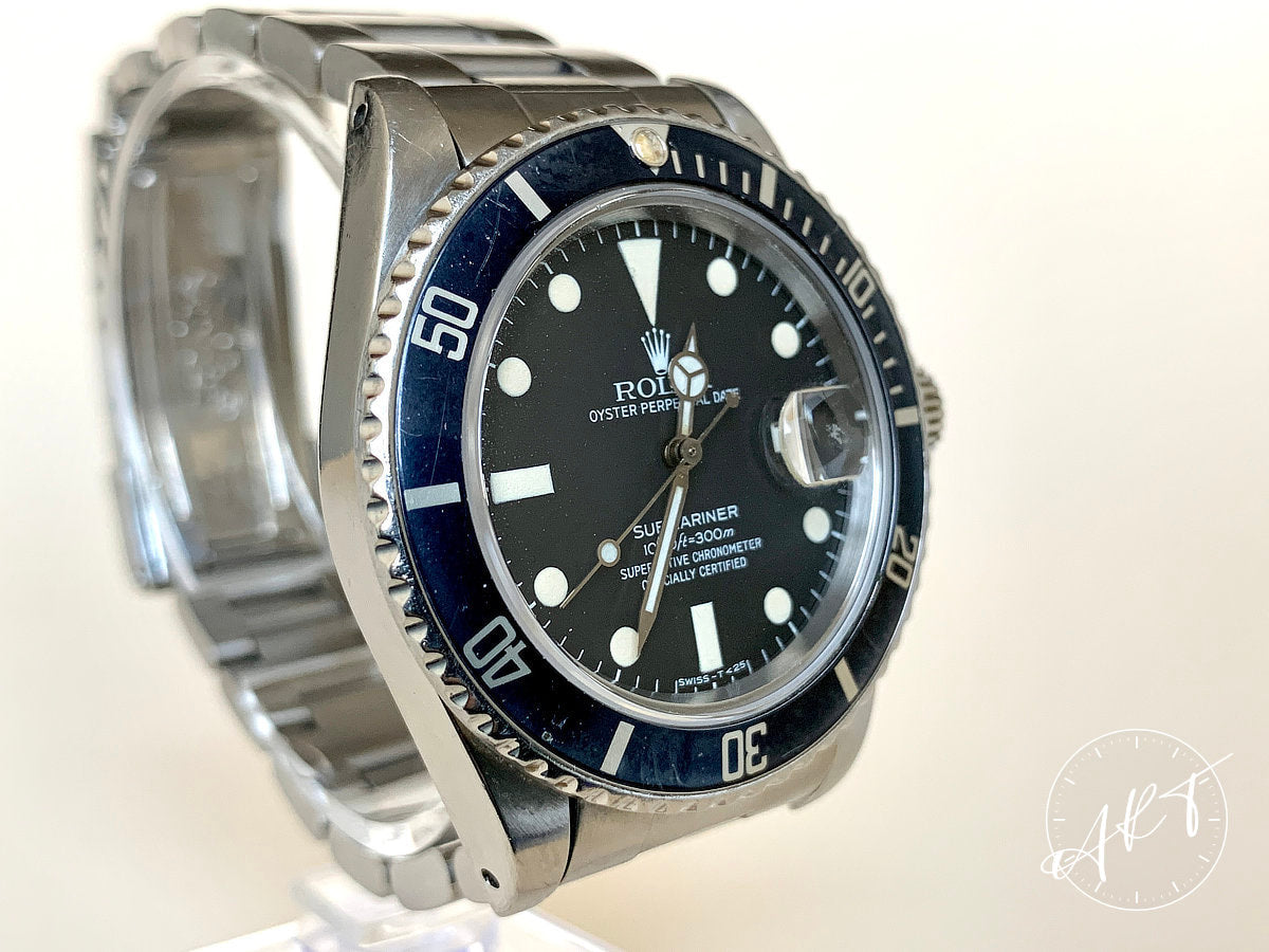 Vintage 1983 Rolex Submariner Black Matte Dial Cream Lume Patina Watch 16800 BP