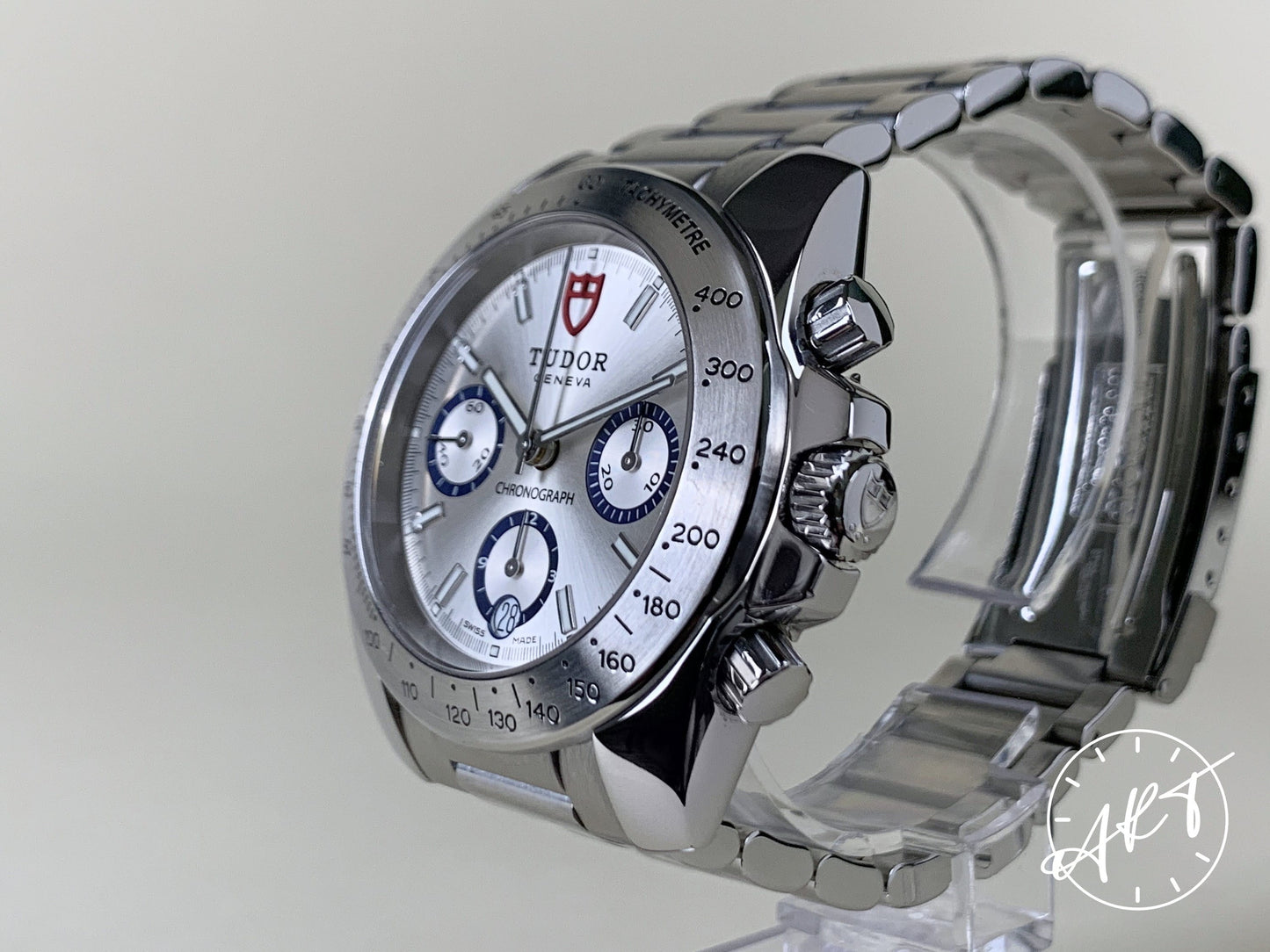 Tudor Sport Chronograph Silver Dial Stainless Steel Auto Watch 20300 in FULL SET