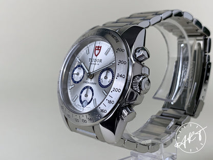 Tudor Sport Chronograph Silver Dial Stainless Steel Auto Watch 20300 in FULL SET