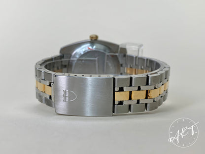 2015 Tudor Classic Date Silver Diamond Dial 18K Gold & SS Watch 21013 w/ Paper