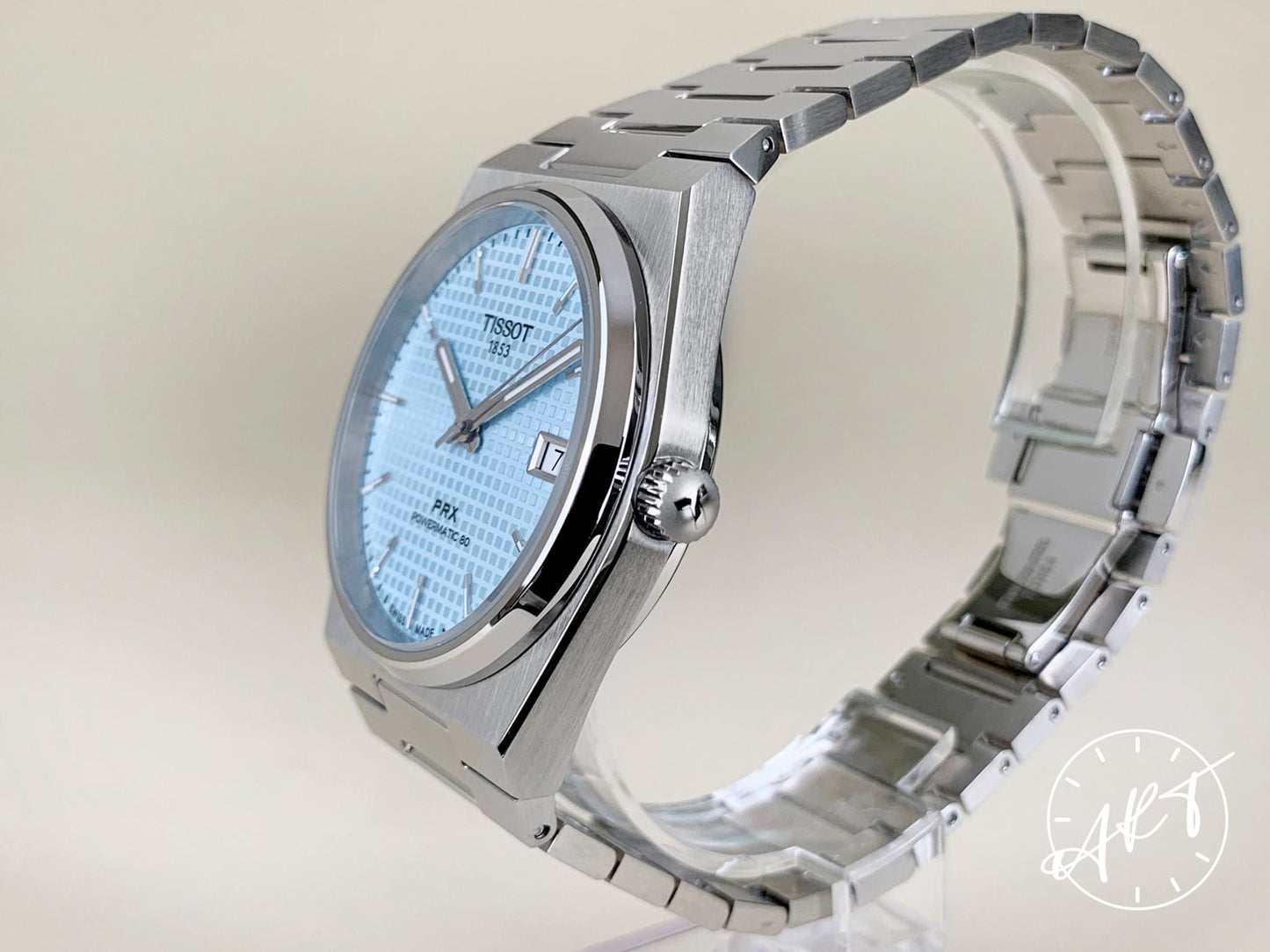 NEW Tissot PRX Powermatic 80 Ice Blue Dial SS Auto Diver Watch w/ B&P