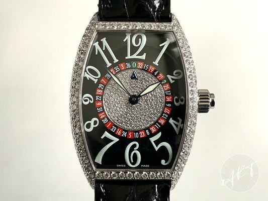 Franck Muller Cintree Curvex Black Roulette Dial 18K WG Watch 5850 Vegas D BP