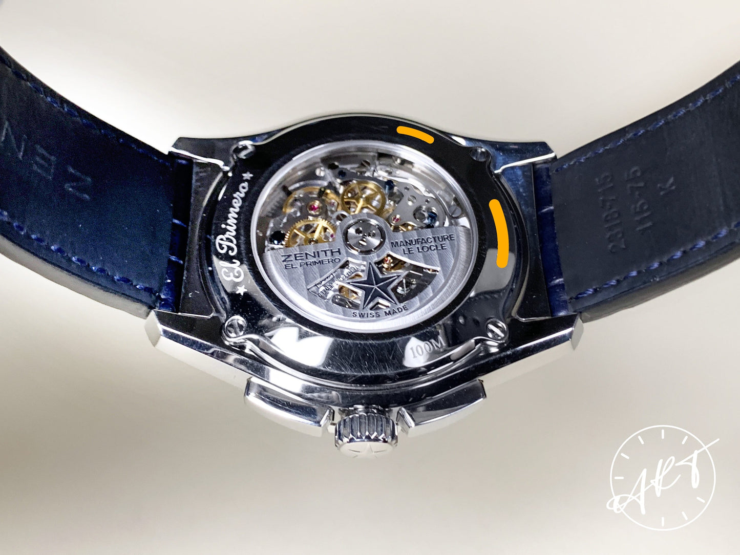 Zenith El Primero Flyback Chrono FACTORY DIAMOND Blue Dial Stratos Watch w/Box
