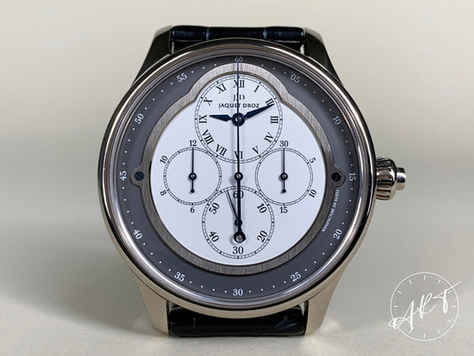 Jaquet Droz Astrale Monopoussoir Gray & White Dial 18K WG Watch J007634201 BP