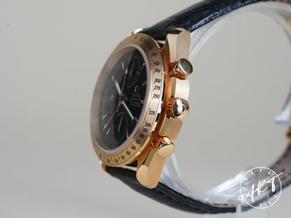 Omega Speedmaster Triple Date Chrono Black Dial 18K RG Watch BP