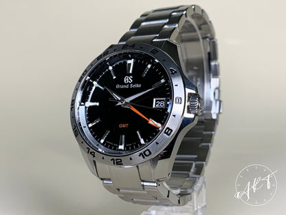 Grand Seiko Sport 9F GMT Black Dial SS Quartz 25th Anniv Watch SBGN003 BP