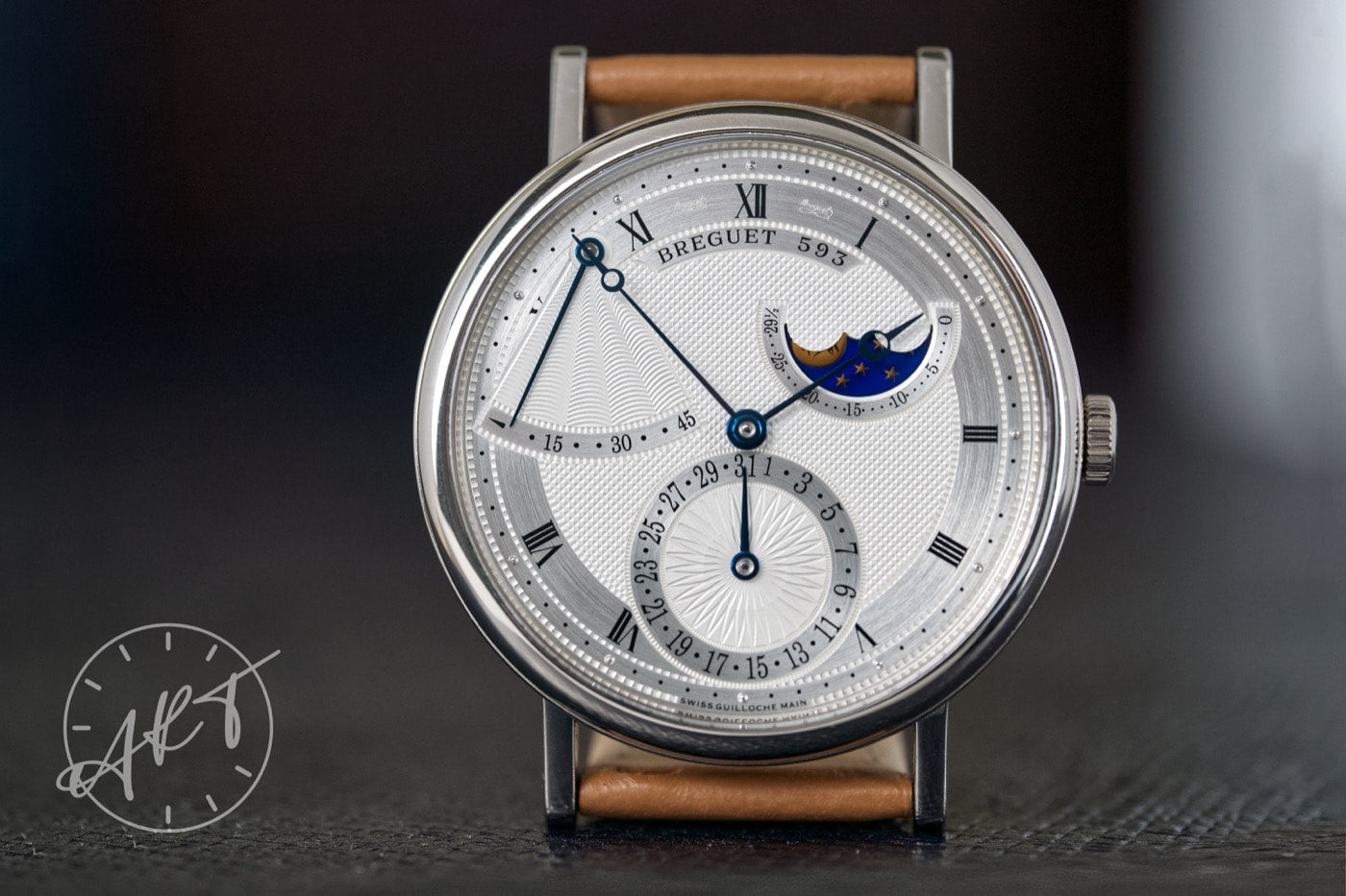Breguet Classique Moonphase Silver Dial 18K WG Auto Watch 7137BB w/ Paper