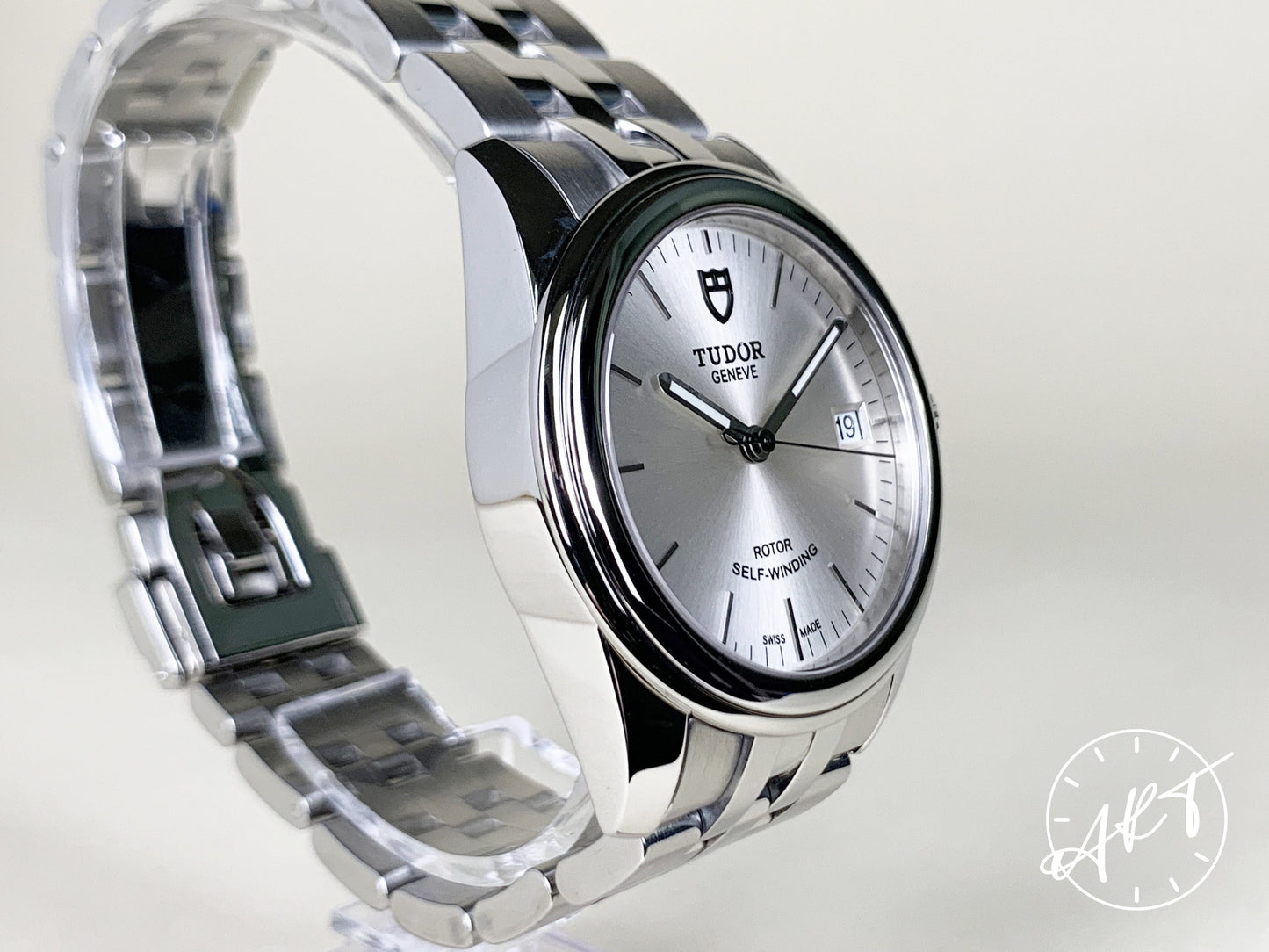 Tudor Glamour Silver Dial Stainless Steel Automatic Watch 55000 in FULL SET