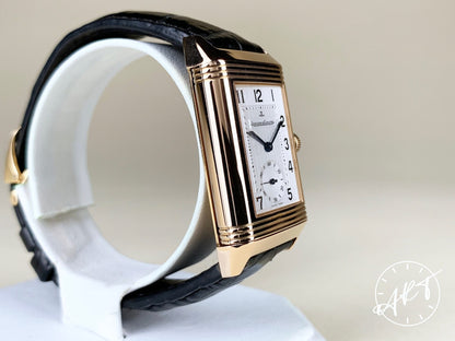Jaeger-LeCoultre Reverso Duo GMT Black & Silver Dial 18K RG Watch Q2712410 BP