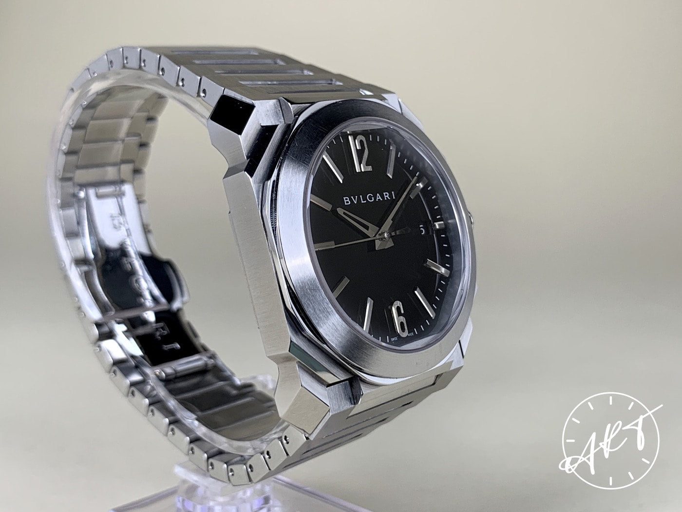 Bvlgari Octo Solotempo Black Dial Stainless Steel Auto Watch BGO 38 S w/ B&P