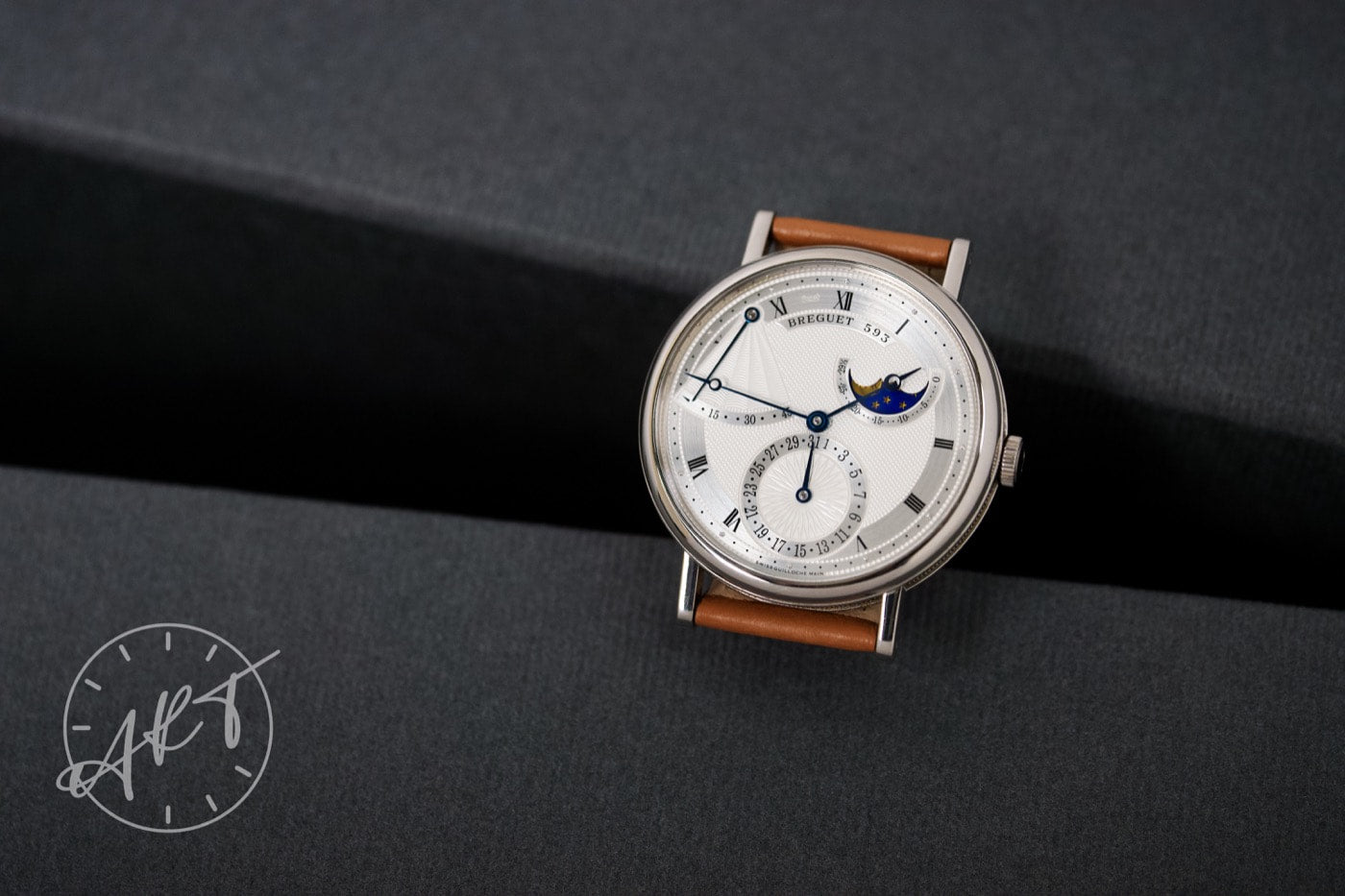 Breguet Classique Moonphase Silver Dial 18K WG Auto Watch 7137BB w/ Paper
