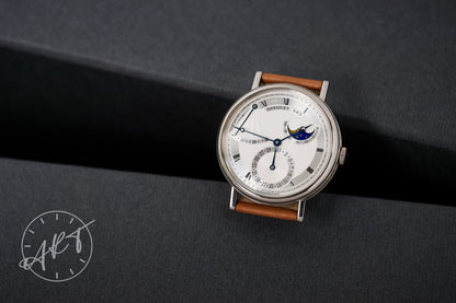 Breguet Classique Moonphase Silver Dial 18K WG Auto Watch 7137BB w/ Paper