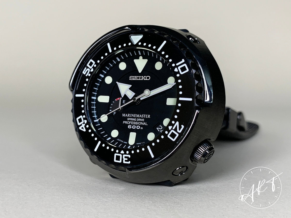 Seiko Prospex Tuna Black Dial SS Spring Drive Diver Watch SBDB009 w/ B&P