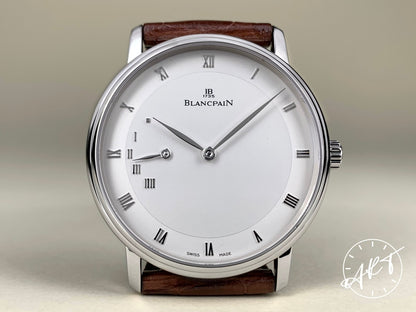 Blancpain Villeret Ultra-Slim Silver Dial 18K WG Auto Watch 4040 w/ Box & Manual