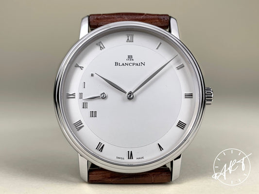 Blancpain Villeret Ultra-Slim Silver Dial 18K WG Auto Watch 4040 w/ Box & Manual