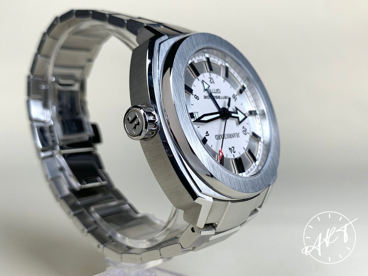 JeanRichard Terrascope GMT White Dial Stainless Steel Auto Diver Watch w/ B&P