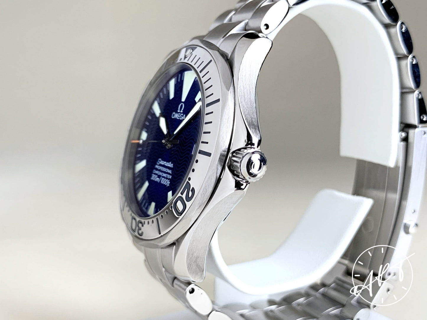 Omega Seamaster 300 Electric Blue Wave Dial SS Auto Diver Watch 2255.80.00