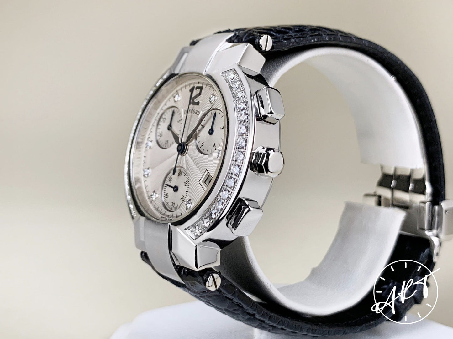 Concord La Scala Chrono Diamond Bezel Silver Diamond Dial SS Quartz Watch
