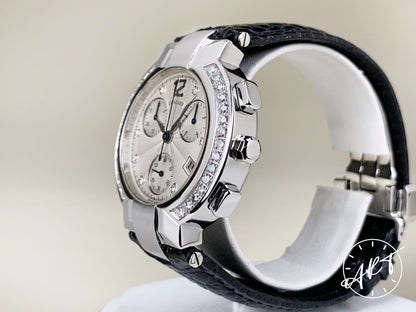 Concord La Scala Chrono Diamond Bezel Silver Diamond Dial SS Quartz Watch