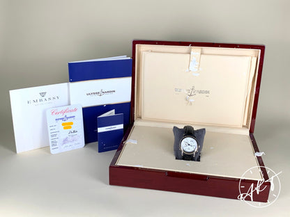 Ulysse Nardin 320-22/31 Perpetual Calendar GMT White Dial 18K WG Auto Watch BP