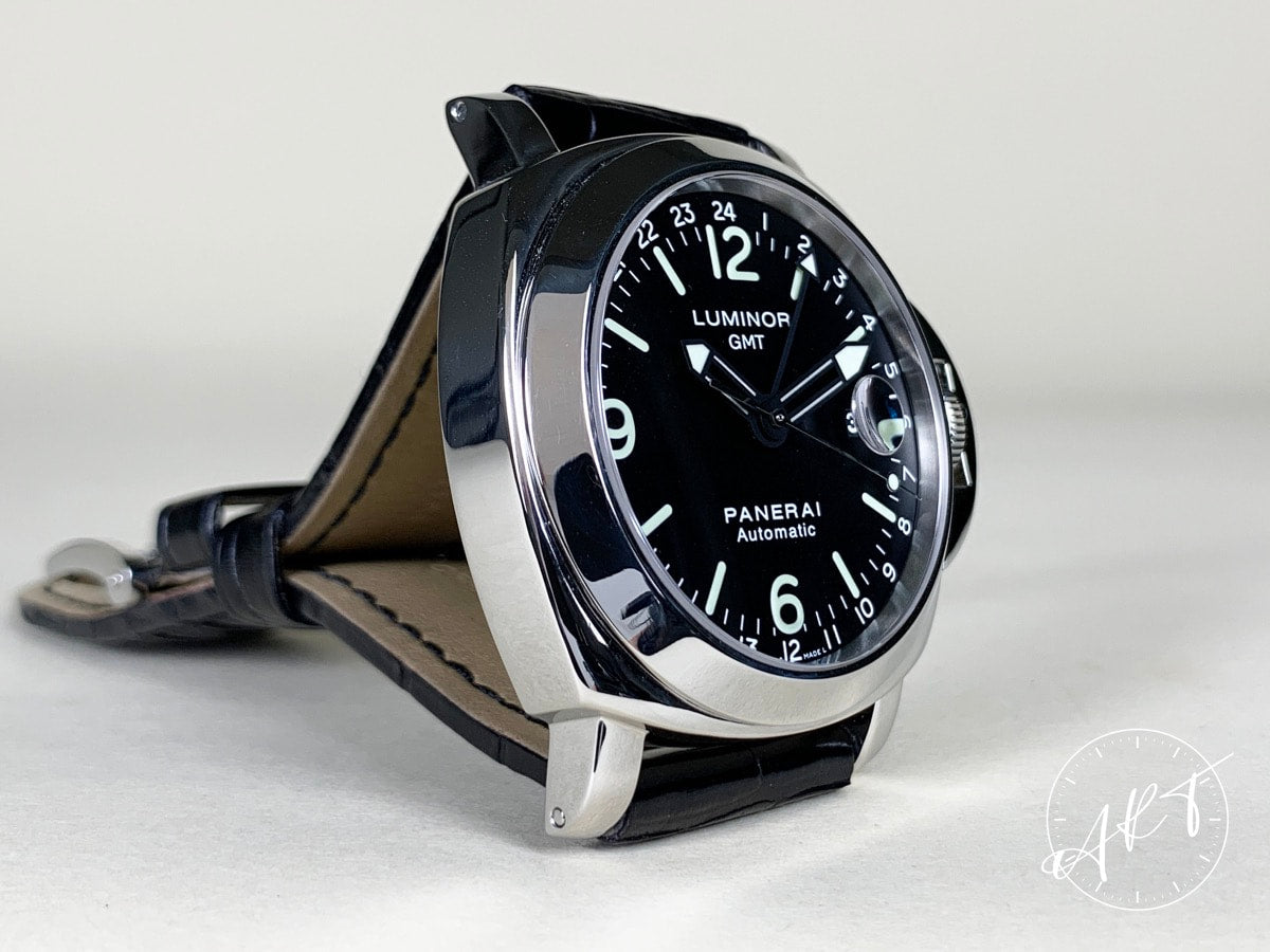 Panerai PAM 63 Luminor GMT Central Seconds Black Dial SS Diver Watch PAM00063 BP