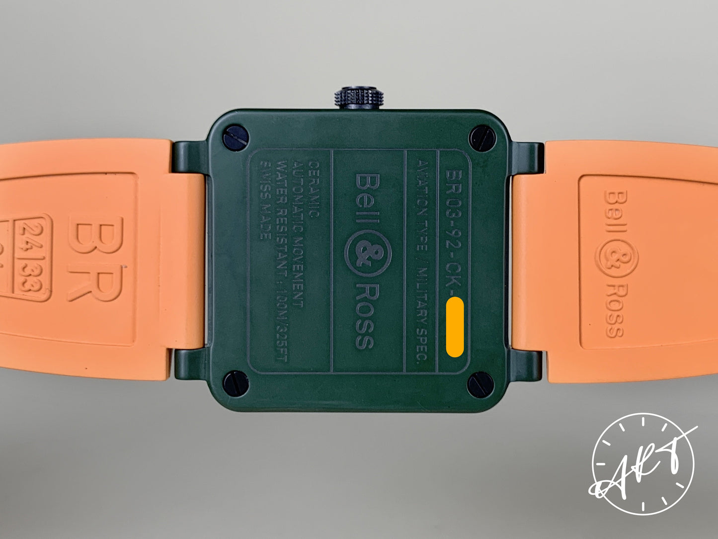 Bell & Ross Black Dial Military Green Ceramic Military Watch BR03-92-CK BP