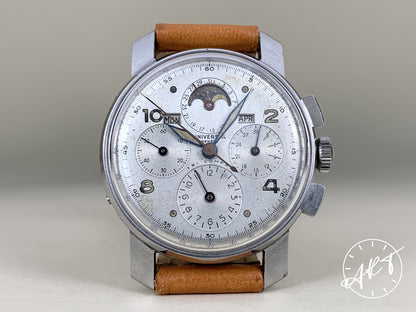 1940s Universal Genève Tri-Compax Triple Date Moonphase FAT LUGS Watch 22259