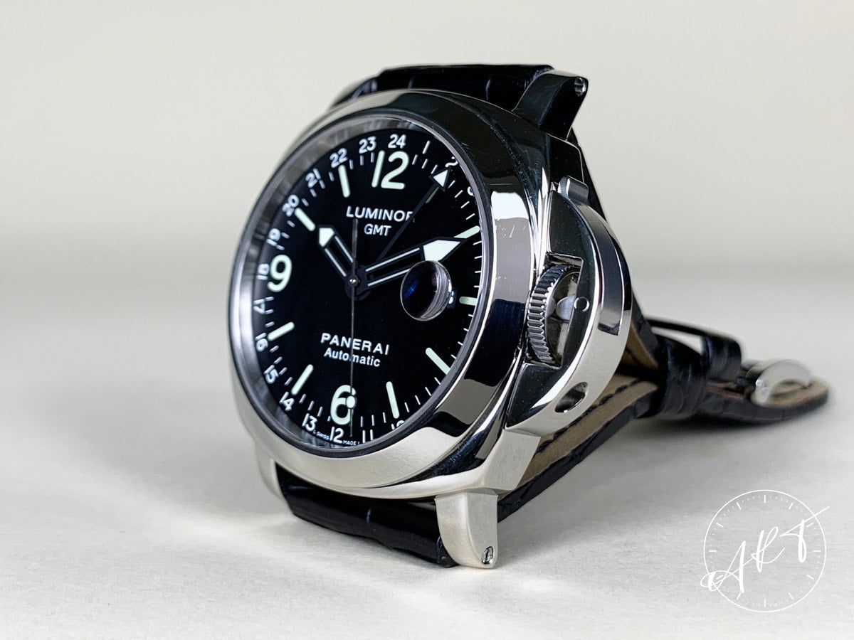 Panerai PAM 63 Luminor GMT Central Seconds Black Dial SS Diver Watch PAM00063 BP