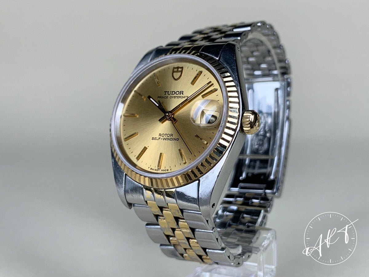 Tudor Prince Oysterdate Gold Dial Two-Tone 18K Gold & SS Auto Watch 75203