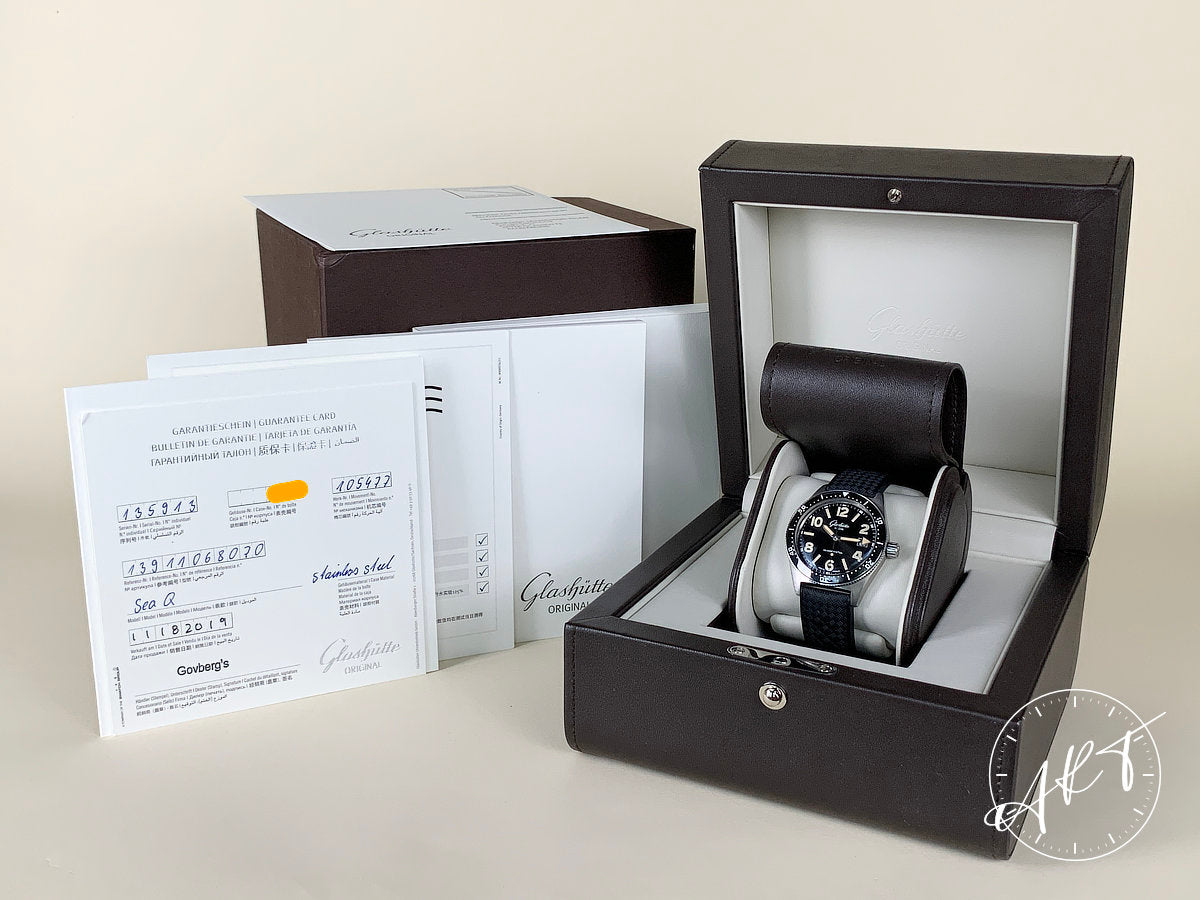 Glashütte Original Spezialist SeaQ 1969 Black Dial SS Auto Diver Watch w/ B&P