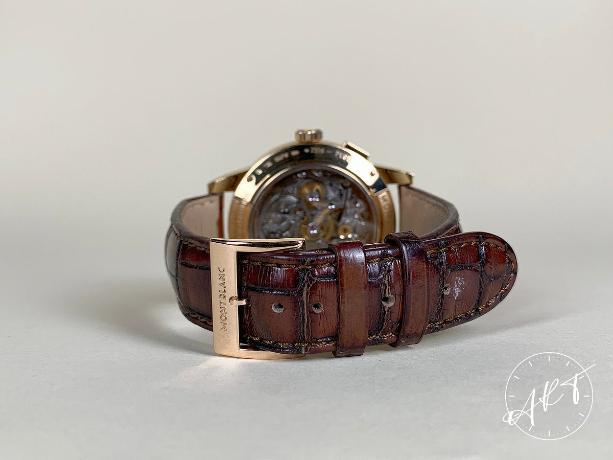 Montblanc Heritage Pulsograph Silver Dial 18K RG Ltd Watch 111626