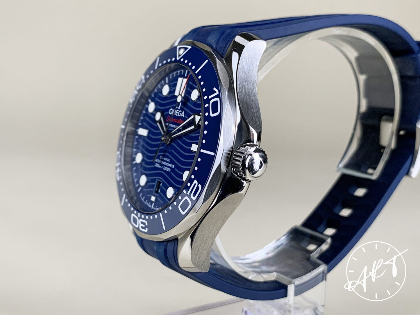 Omega Seamaster 300 Master Co-Axial Blue Dial SS Auto Diver Watch w/ B&P
