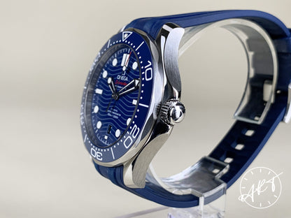 Omega Seamaster 300 Master Co-Axial Blue Dial SS Auto Diver Watch w/ B&P