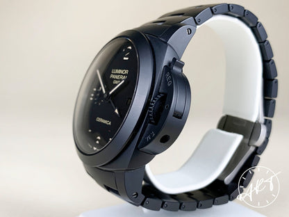Panerai PAM 438 Luminor 1950 O Serial GMT Black Ceramic Diver Watch PAM00438 BP