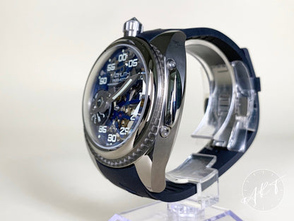 NEW Azimuth Predator 2.0 Spaceship Blue Dial Titanium Oval Manual Watch w/ B&P