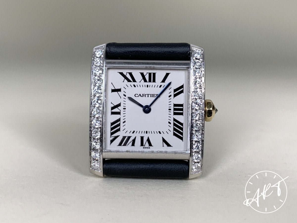 Cartier Tank Francaise Diamond Bezel White Dial SS Quartz Ladies Watch 2301