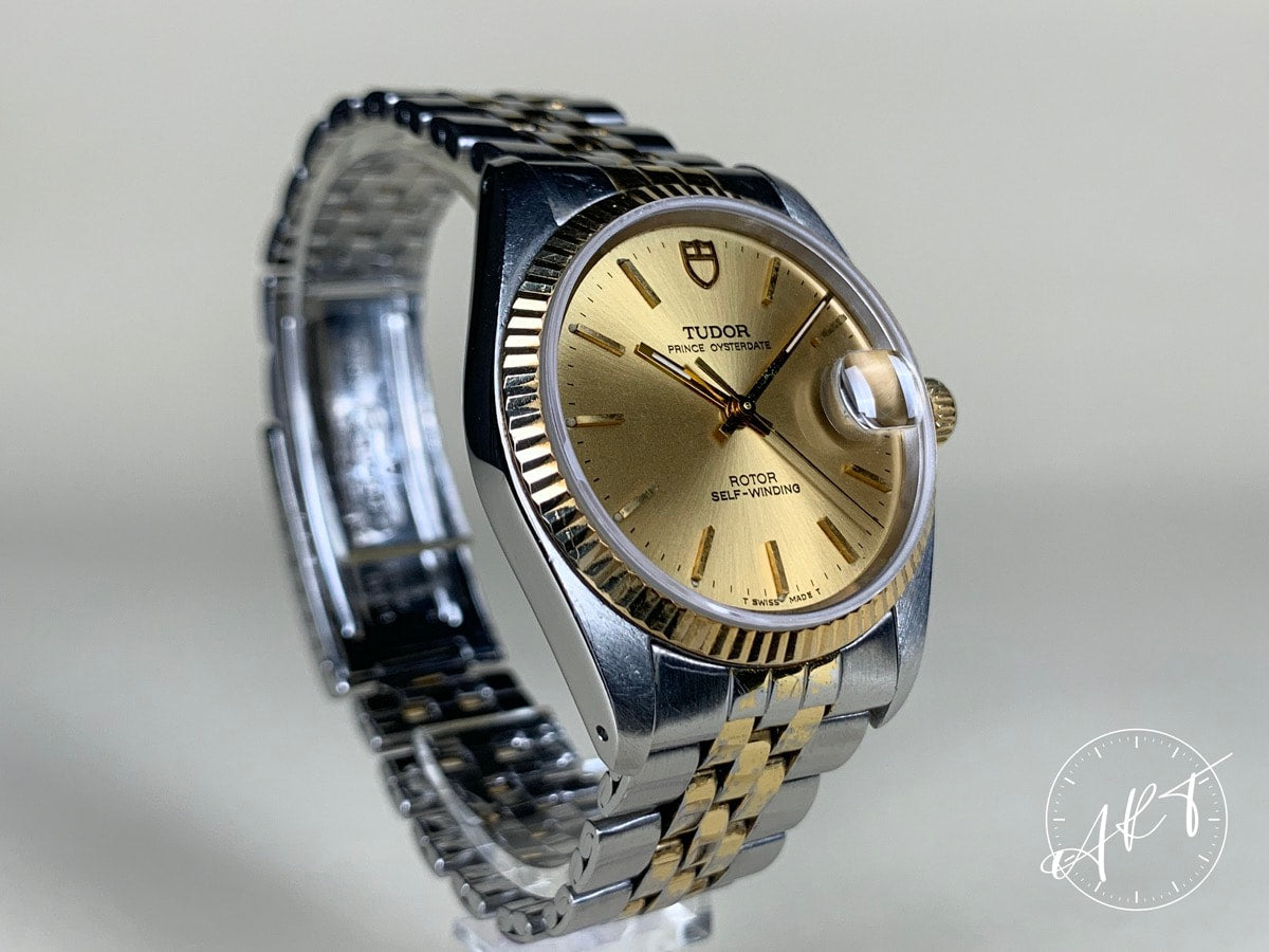 Tudor Prince Oysterdate Gold Dial Two-Tone 18K Gold & SS Auto Watch 75203
