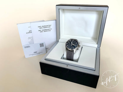 IWC Pilot's Spitfire Chronograph Slate Gray Dial SS Auto Watch IW387802 w/ B&P