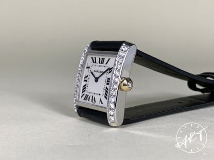 Cartier Tank Francaise Diamond Bezel White Dial SS Quartz Ladies Watch 2301