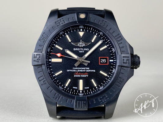 Breitling Avenger “Blackbird” Black DLC Titanium Auto Diver Watch V17311 BP