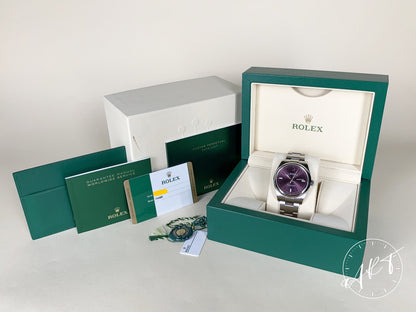 Rolex Oyster Perpetual 39 Purple Dial “Red Grape” Watch 114300 BP *Discontinued*