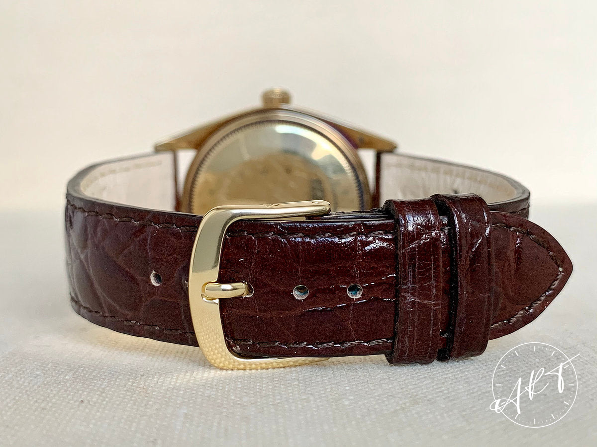 1978 Rolex Oyster Perpetual Date Brown Sigma Dial 14K Gold Watch 1503 *SERVICED*