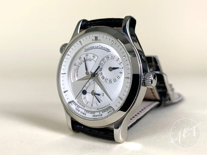 Jaeger-LeCoultre Master Geographic Silver Dial SS Auto Watch 142.8.92 w/ Box
