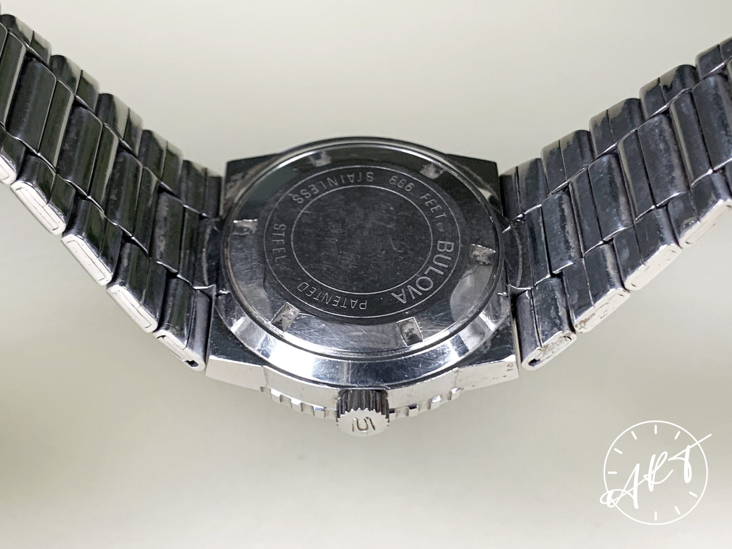 1970s Accutron Snorkel Blue/White Bezel Black Dial Tuning Fork Euro Edition Watch