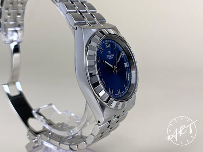 Tudor Royal Date 34 Blue Dial Stainless Steel Automatic Watch 28400 in FULL SET