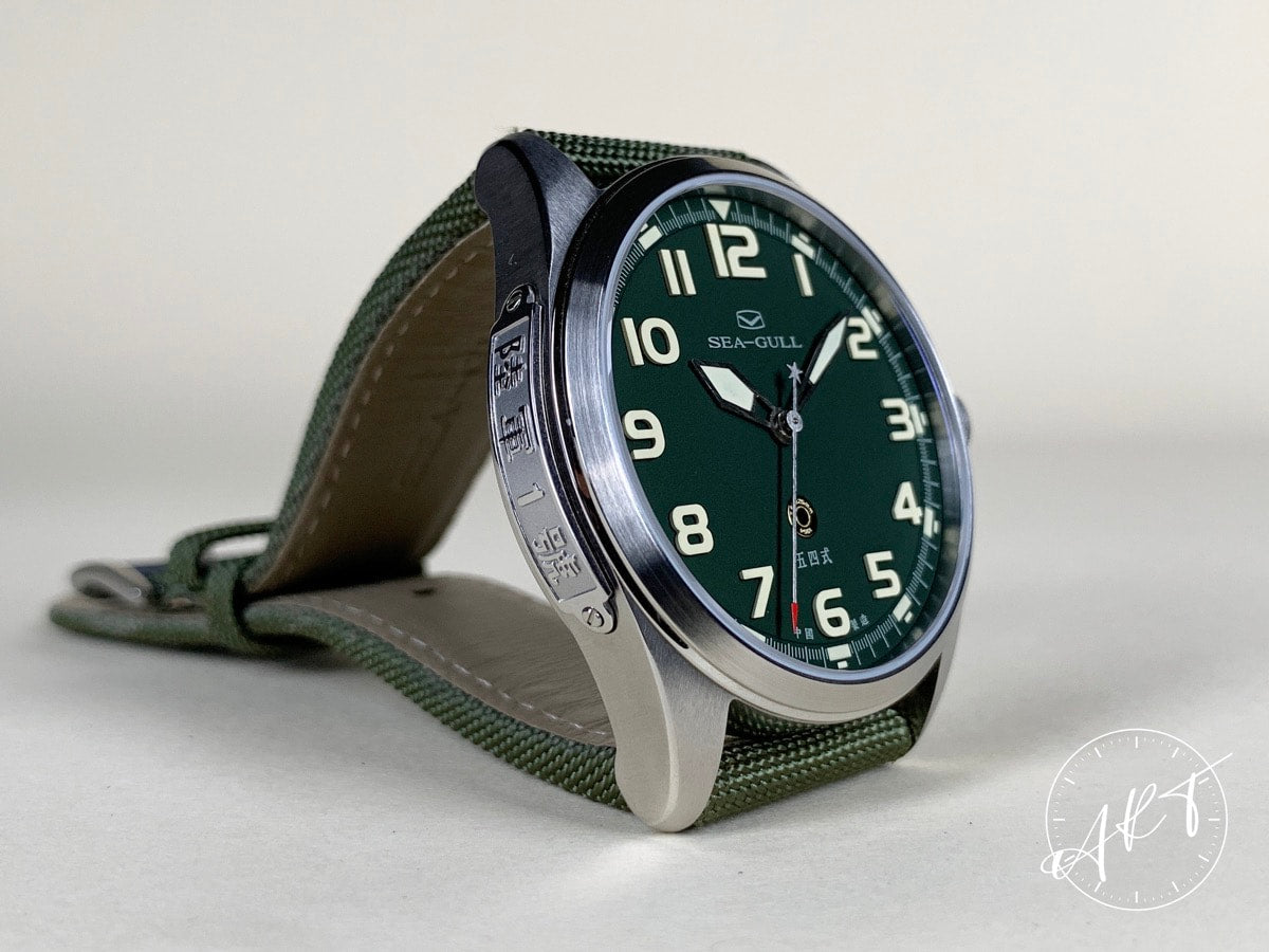 NEW Seagull Army One Green Dial “Type 54 Pistol” SS Auto SE Watch 811.93.6106 BP