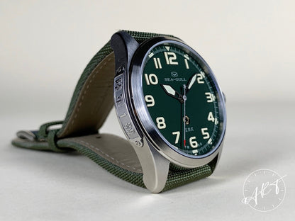 NEW Seagull Army One Green Dial “Type 54 Pistol” SS Auto SE Watch 811.93.6106 BP