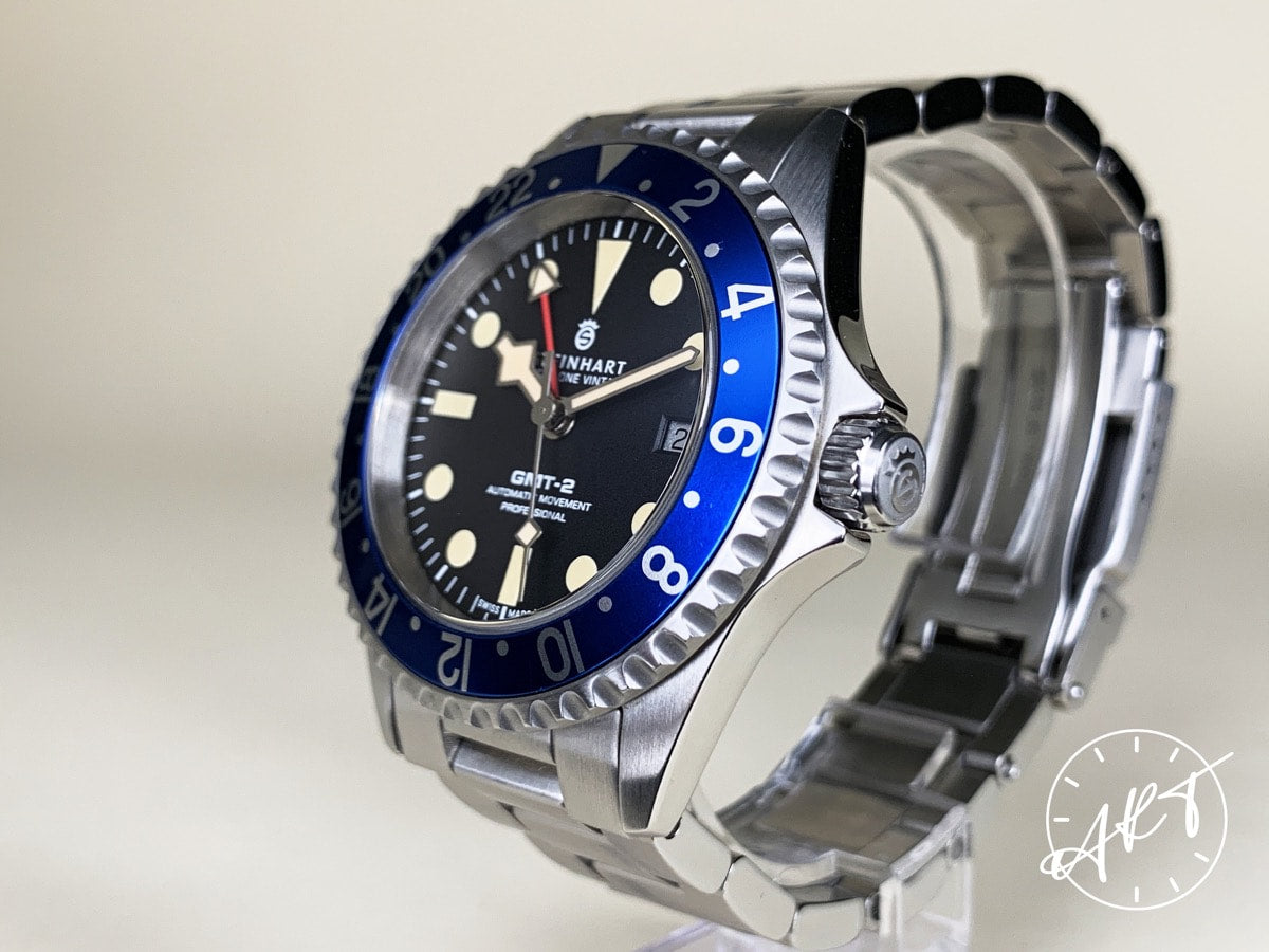 Steinhart O1V GMT-2 Blue Bezel Black Dial “Blueberry” Hong Kong Ltd Diver Watch BP