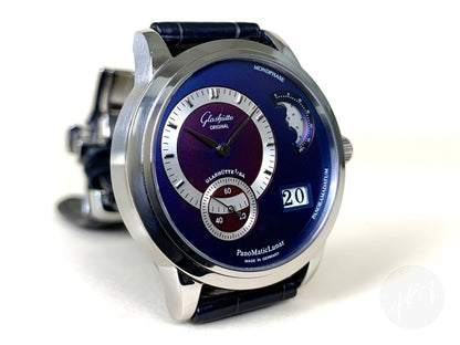 Glashütte Original PanoMaticLunar Blue Dial Stainless Steel Auto Watch w/ B&P