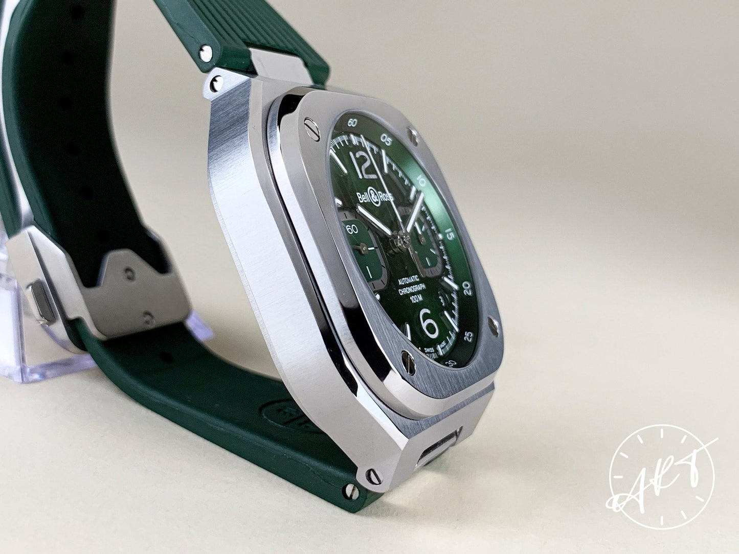 Bell & Ross Urban Chronograph Green Dial Stainless Steel Auto Watch BR05C w/ B&P